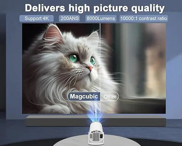Compact 4K Smart Projector with WiFi6 & BT 5.0
