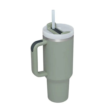 40 Oz Insulated Stainless Steel Tumbler with Straw and Handle